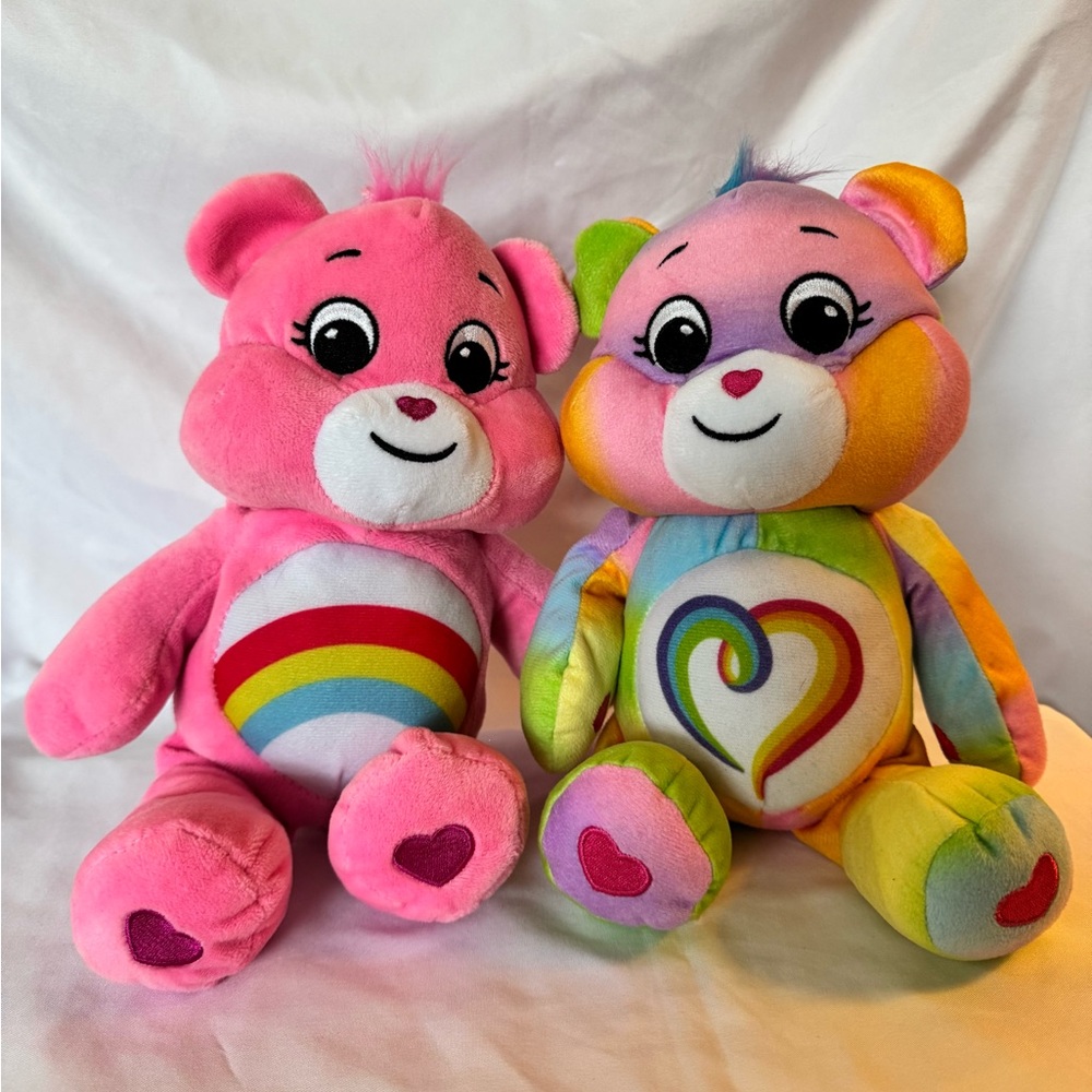 Care Bears Pink and Rainbow Plush Duo